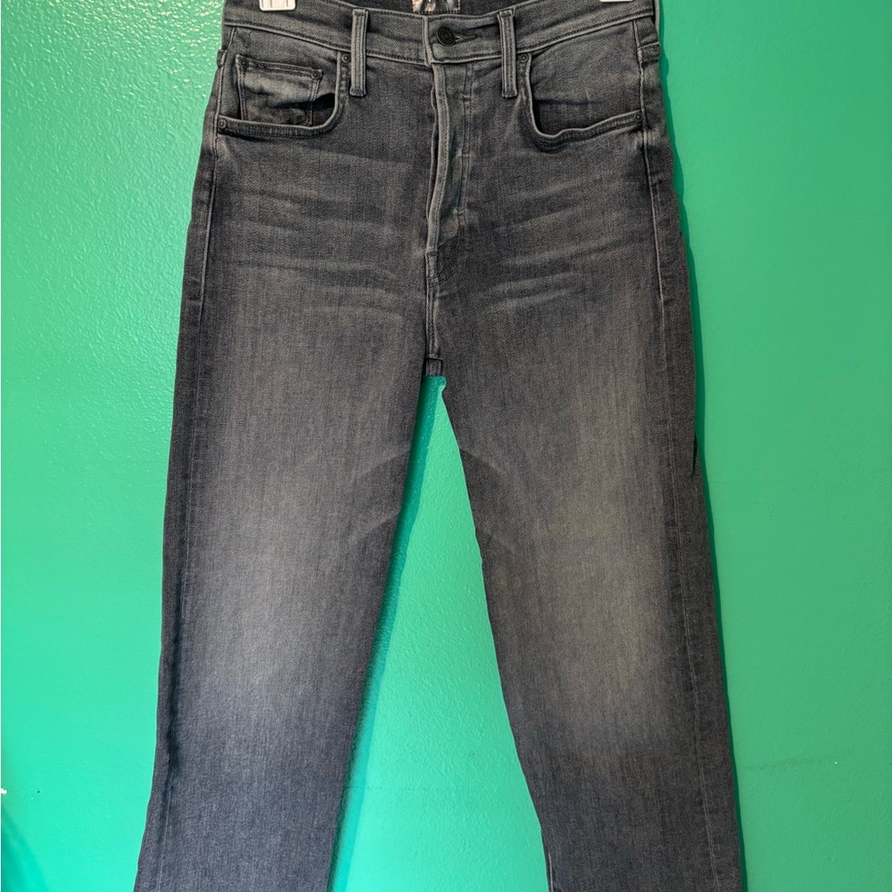 MOTHER The Rambler Ankle Gray Washed Ankle Crop Jeans